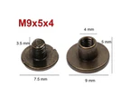 320X Bronze Brass Chicago Screws Leather Rivets Belt Craft Nail Stud Head Round Binding Fasteners Strap Sturdy Backscrews Flat Golden M9X5X4mm Solid