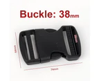 Buckle Quick Release Plastic Military Grade Thick Dual Side Adjustable Buckles Loop Curved Tri-Glide Backpack Helmet Strap Dog Collar 38mm Black 18x