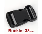 Buckle Quick Release Plastic Military Grade Thick Dual Side Adjustable Buckles Loop Curved Tri-Glide Backpack Helmet Strap Dog Collar 38mm Black 18x