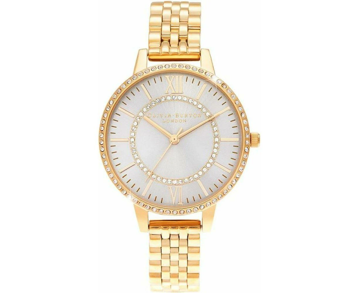 Olivia Burton Ob16wd90 Ladies' Golden Stainless Steel Quartz Watch (Ø 34 Mm, White Dial)