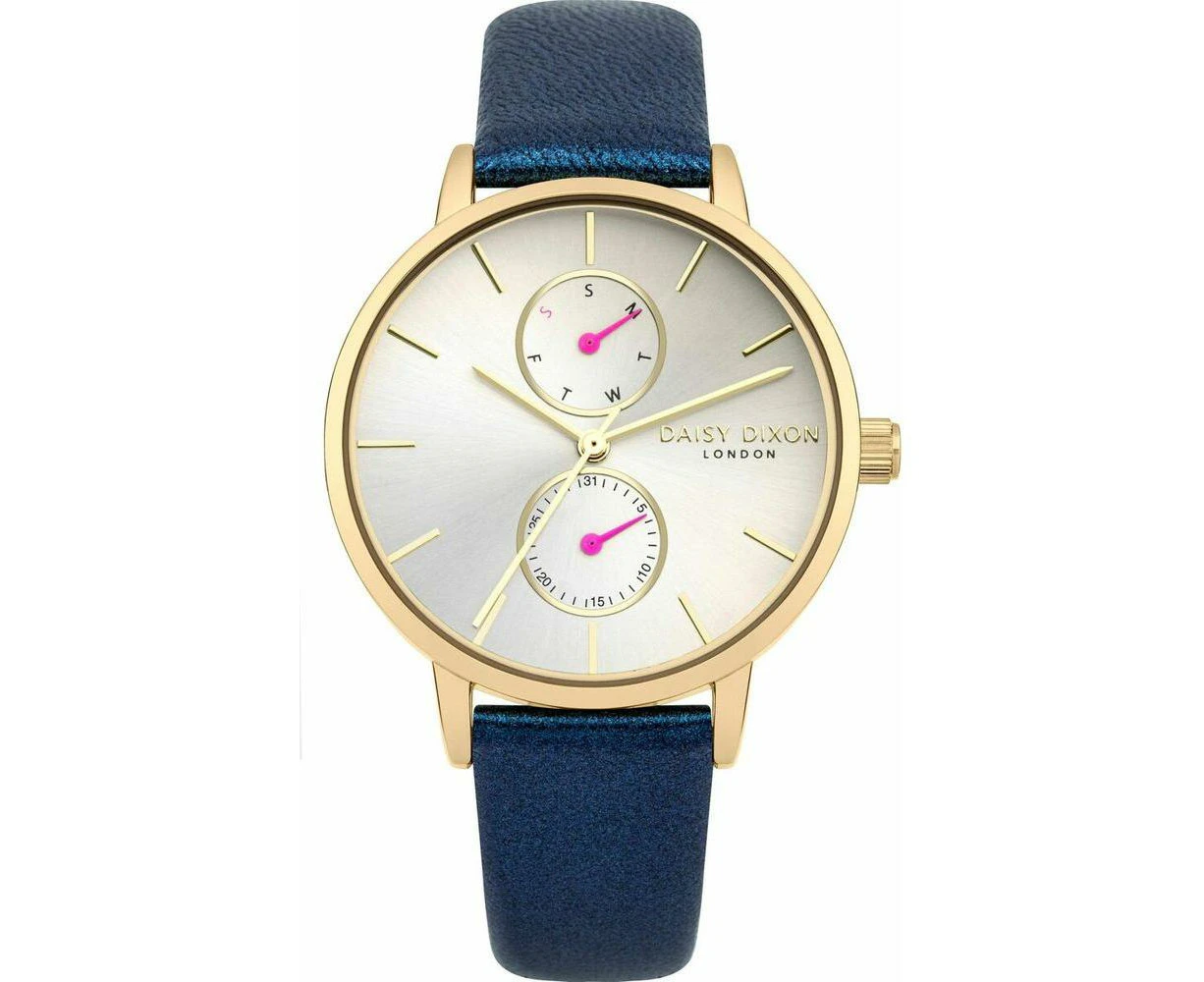 Daisy Dixon Ladies' Watch Dd086ug (Ø 36 Mm) Golden Case, Blue Leather Strap