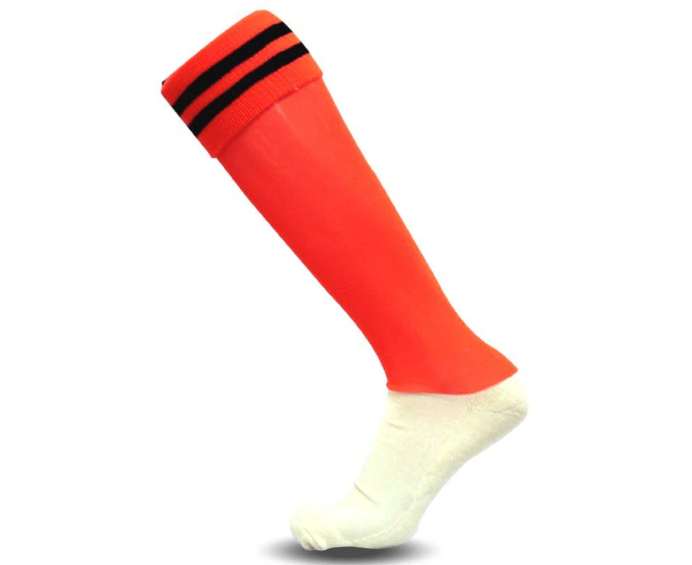 Buffalo Sports Ultra-Tec Football Socks - Fluro Orange 2 Black Bars