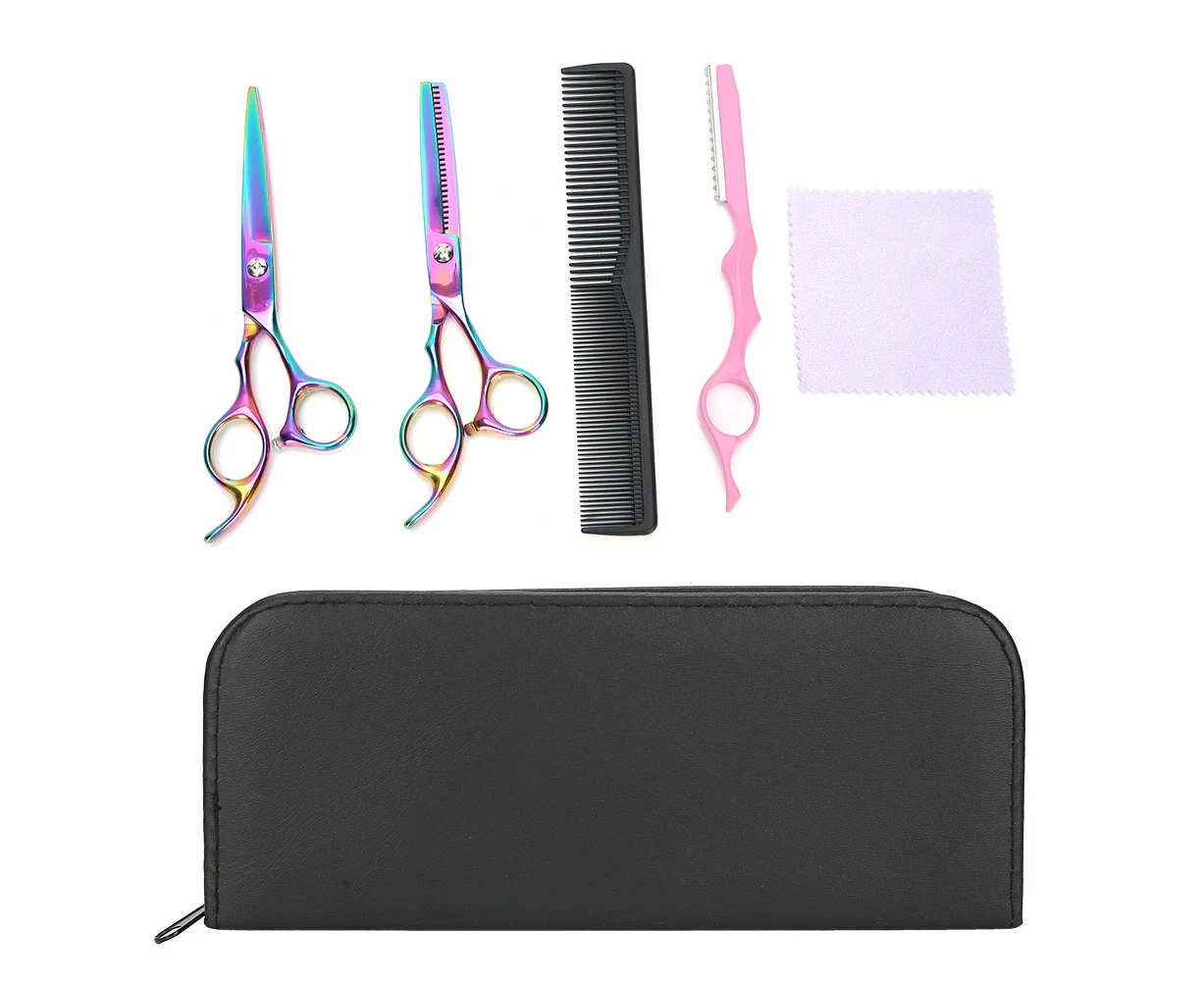 Hair Cutting Scissors Set Haircut Scissors Knife Comb Hairdressing Tool (Colour 6 Inch)