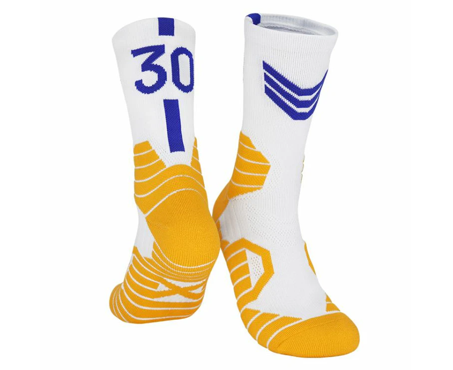 Kids Golden State Warriors Steph Curry Basketball Socks - White