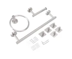 Bathroom Hardware Set with Towel Rings Towel Bar Tissue Holder 5 Hooks 304 Stainless Steel Bathroom Accessories Set