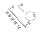 Bathroom Hardware Set with Towel Rings Towel Bar Tissue Holder 5 Hooks 304 Stainless Steel Bathroom Accessories Set