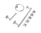 Bathroom Hardware Set with Towel Rings Towel Bar Tissue Holder 5 Hooks 304 Stainless Steel Bathroom Accessories Set