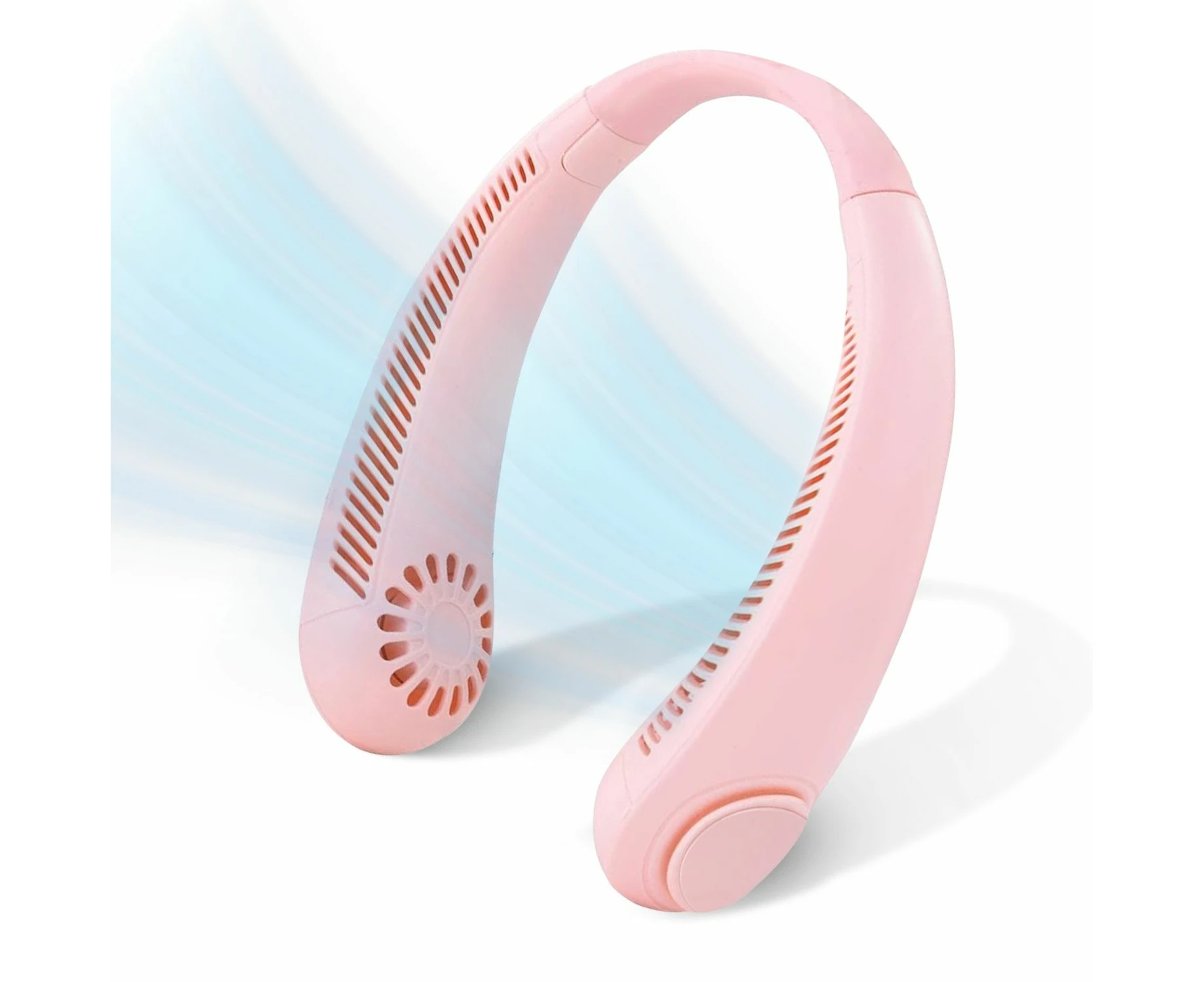 GOMINIMO Portable Travel Neck Fan Cooler USB Charging (Pink)