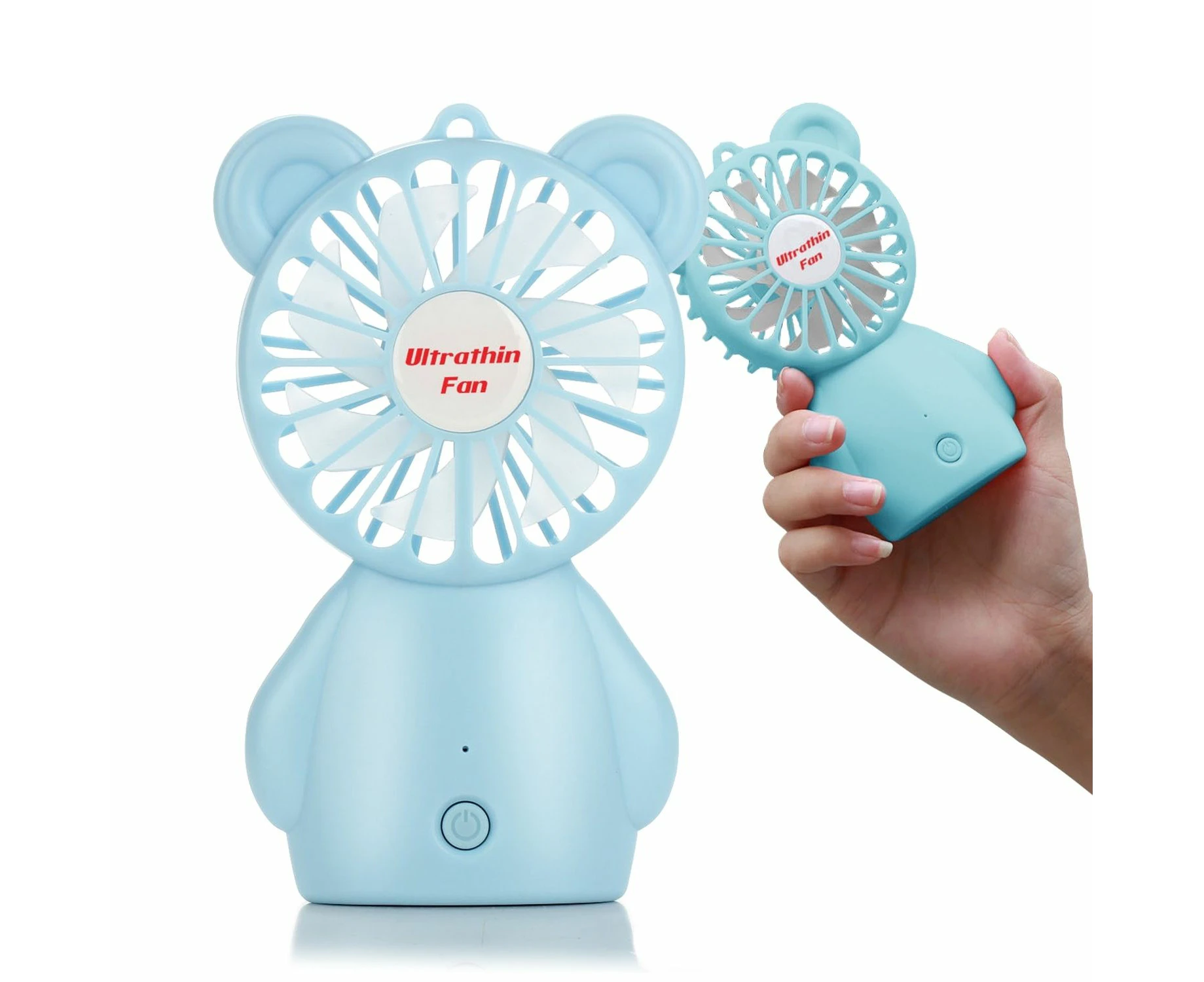 GOMINIMO Portable Rechargeable Mini Handheld Fan 3 Speed Adjustable - Blue