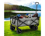 Gardeon Garden Cart with Cargo Net Grey