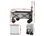 Gardeon Garden Cart with Cargo Net Grey