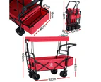 Gardeon Garden Cart with Removable Canopy Red