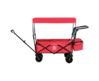 Gardeon Garden Cart with Removable Canopy Red