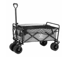 Gardeon Garden Cart with Cargo Net Grey