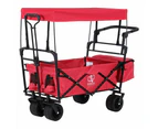 Gardeon Garden Cart with Removable Canopy Red