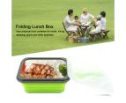 600ml Silicone Collapsible Portable Lunch Box Bowl Folding Food Storage Container Green