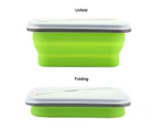 600ml Silicone Collapsible Portable Lunch Box Bowl Folding Food Storage Container Green