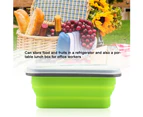 600ml Silicone Collapsible Portable Lunch Box Bowl Folding Food Storage Container Green