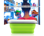 600ml Silicone Collapsible Portable Lunch Box Bowl Folding Food Storage Container Green