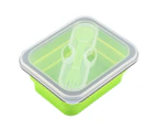 600ml Silicone Collapsible Portable Lunch Box Bowl Folding Food Storage Container Green