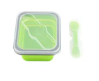 600ml Silicone Collapsible Portable Lunch Box Bowl Folding Food Storage Container Green