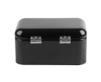 Solid Color Retro Metal Bread Bin Box Large Capacity Kitchen Storage Container (Black)