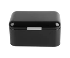 Solid Color Retro Metal Bread Bin Box Large Capacity Kitchen Storage Container (Black)