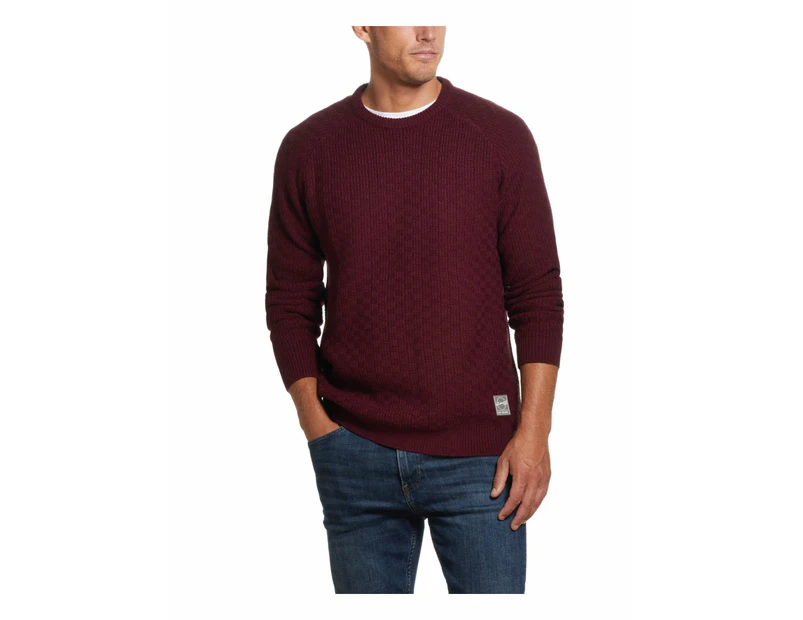 WEATHERPROOF VINTAGE Mens Burgundy Crew Neck Vintage Look Pullover Sweater S