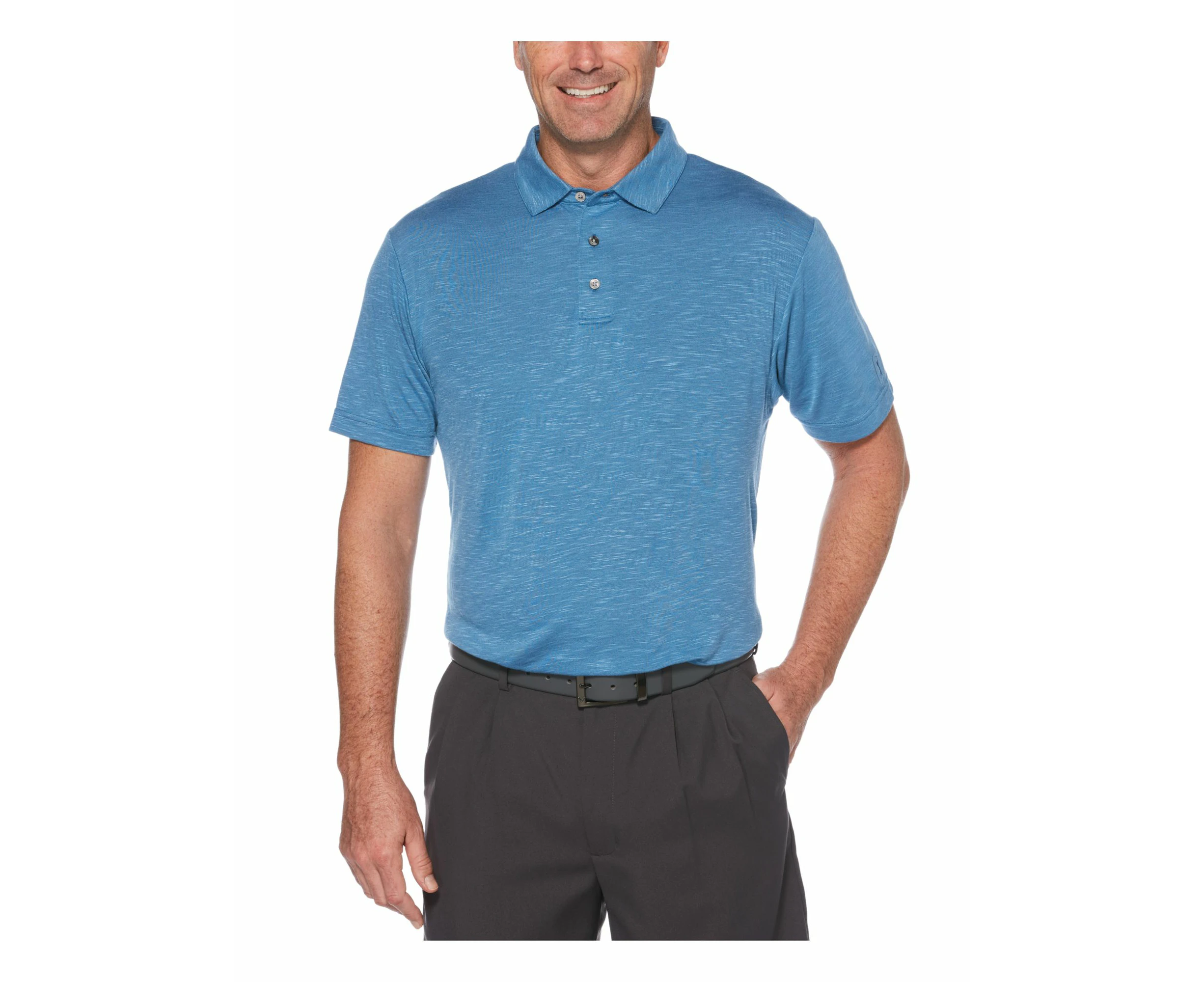 PGA TOUR Mens Blue Classic Fit Polo S