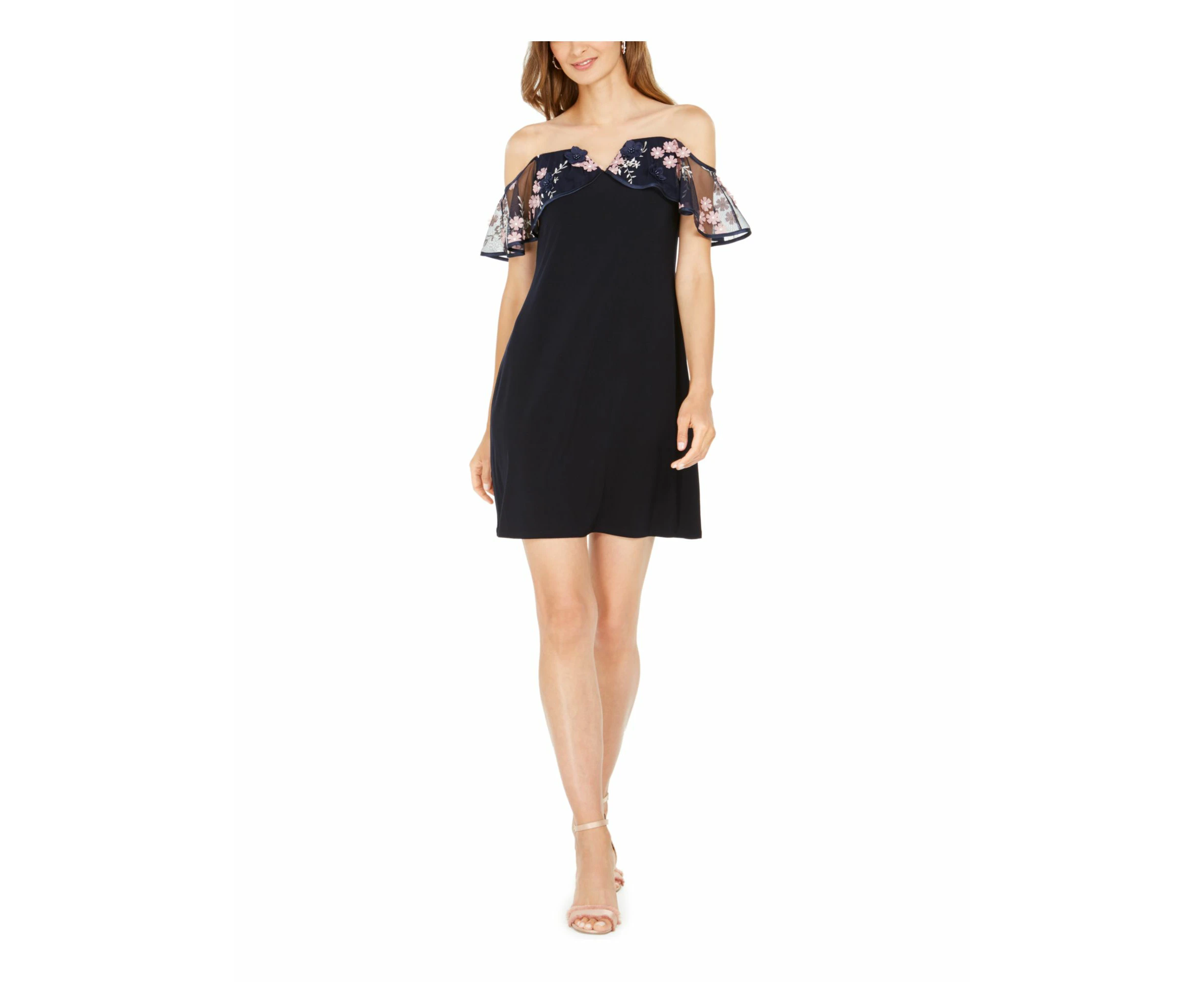 MSK Womens Off Shoulder Short Cocktail Shift Dress