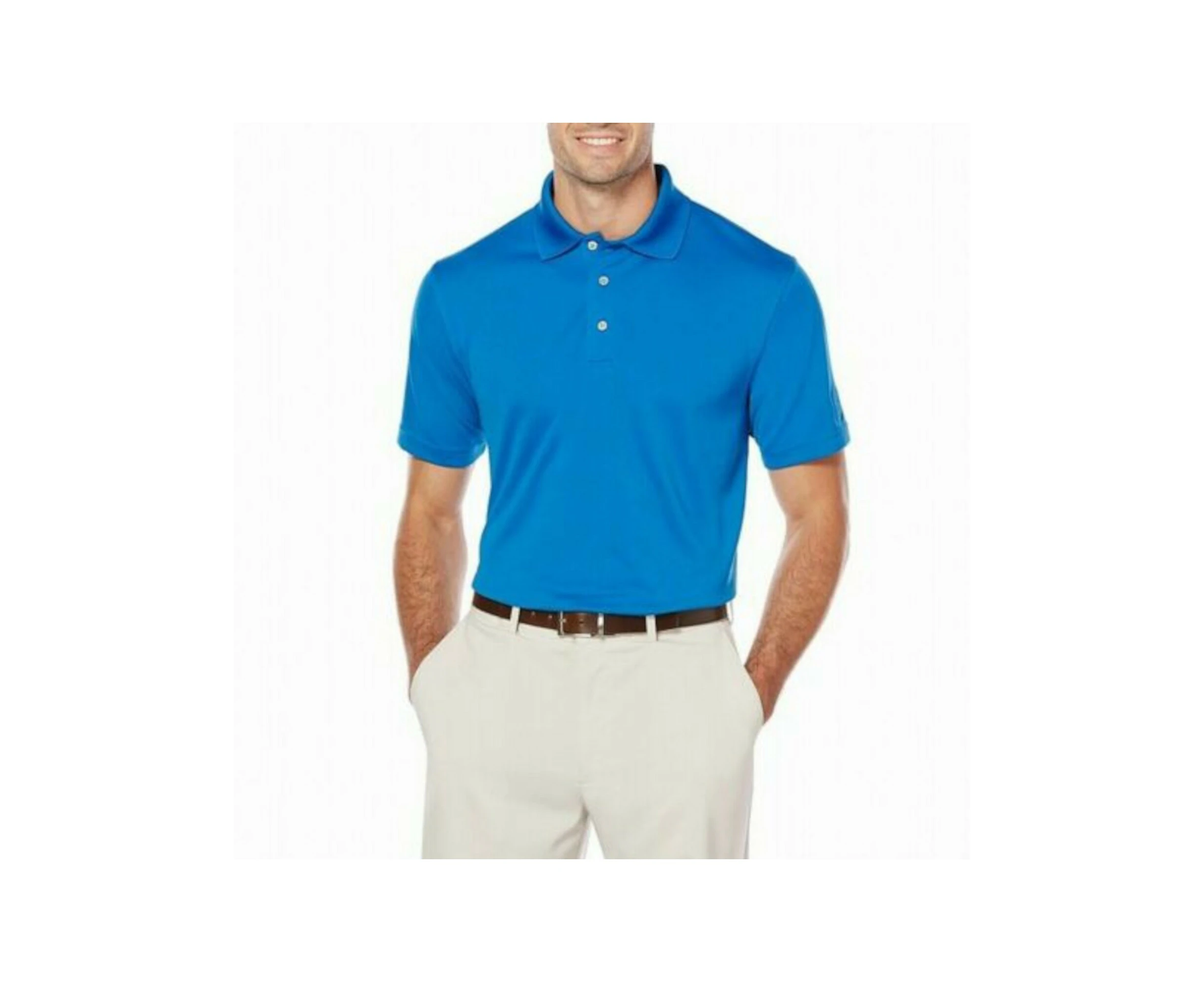 HYBRID APPAREL Mens Blue Moisture Wicking Polo S