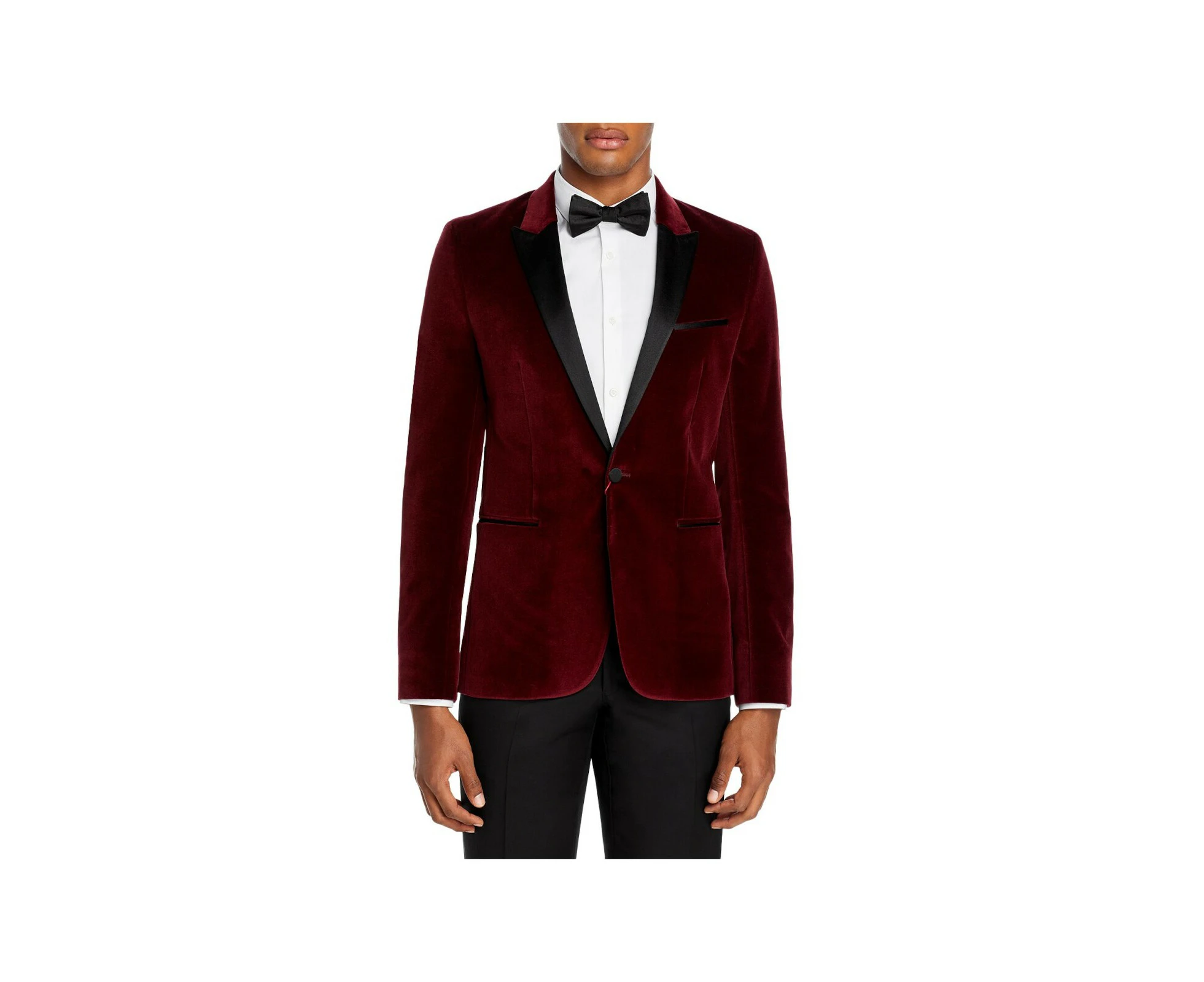 HUGO Mens Maroon Single Breasted, Blazer Jacket 38 SHORT