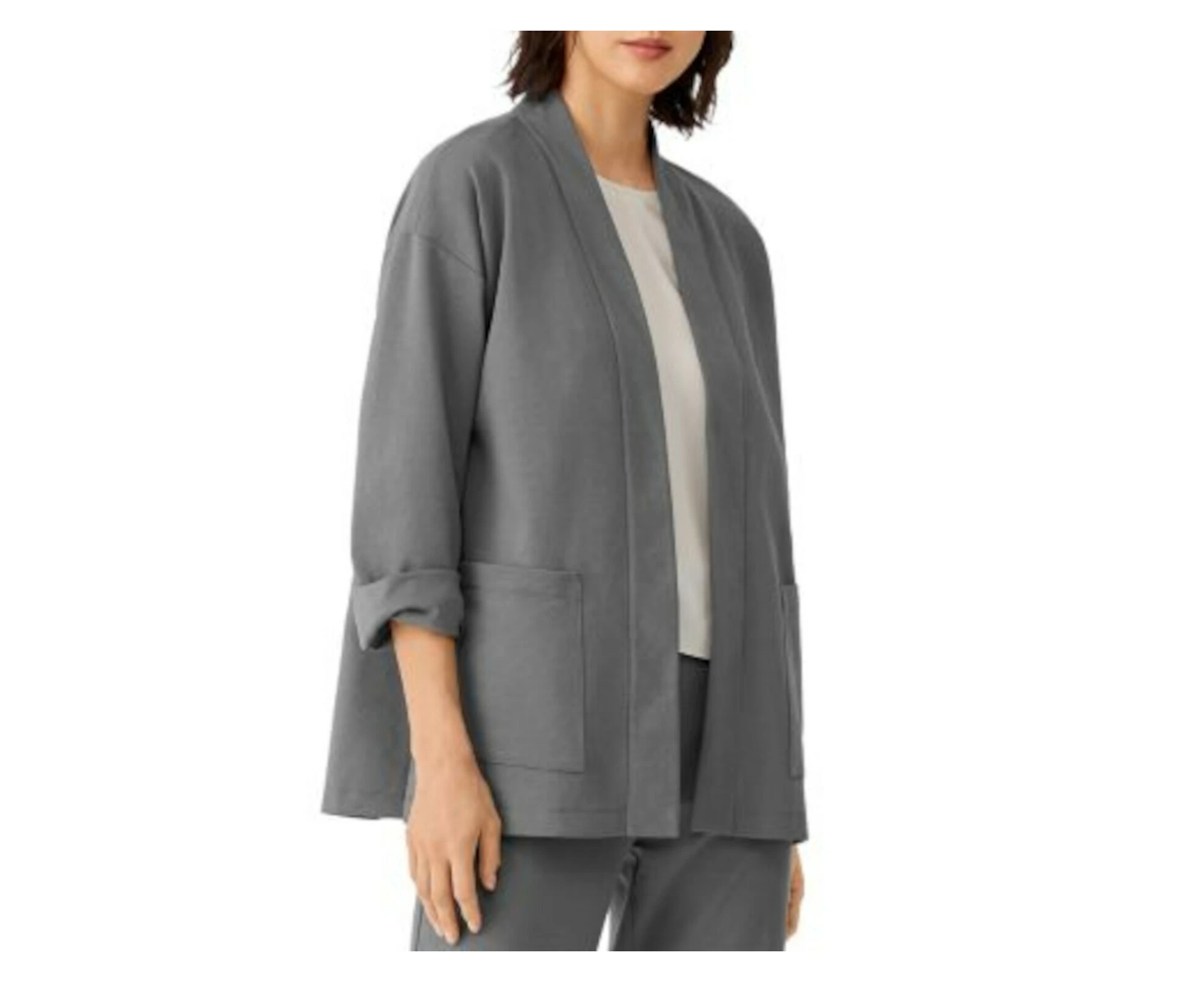 EILEEN FISHER Womens Gray Wear To Work Jacket S