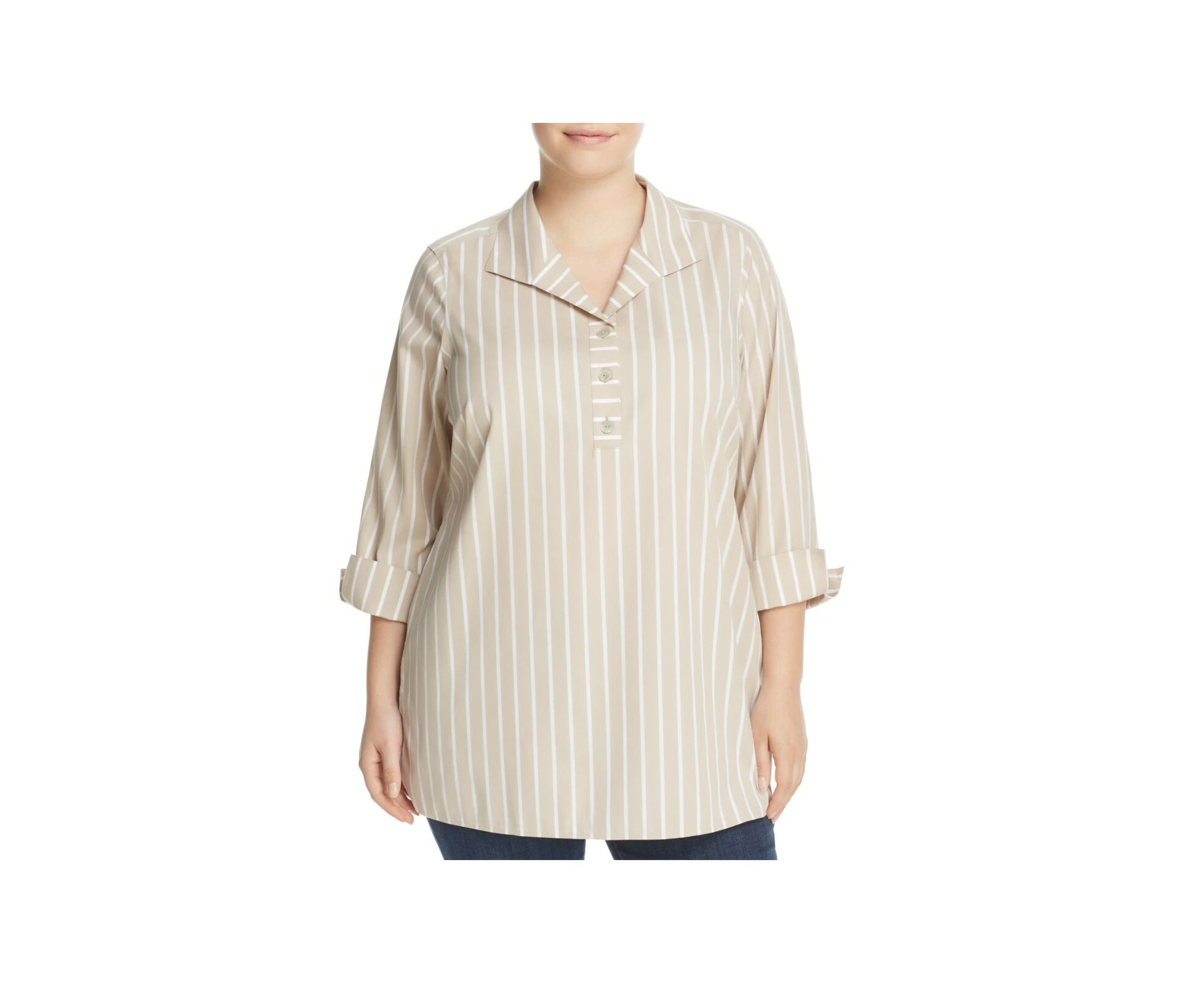 FOXCROFT Womens Collared Tunic Top