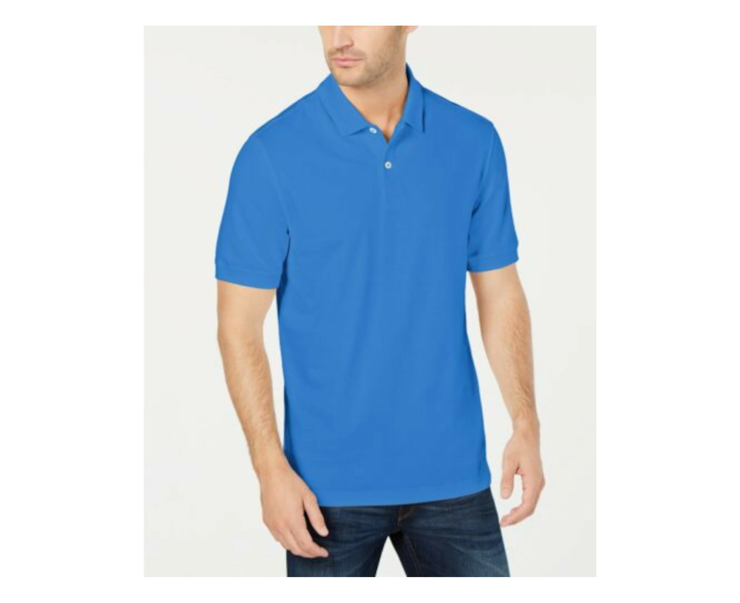 CLUBROOM Mens Blue Stretch Polo M