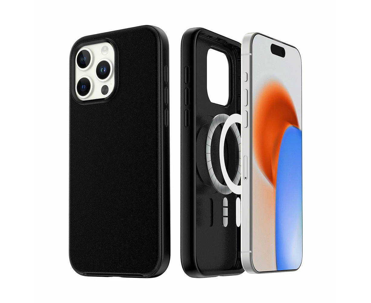 Hybrid Beatles Shockproof Case Cover with Magnetic Ring - Black - iPhone 15 /iPhone 15 Pro /iPhone 15 Plus /iPhone 15Pro Max