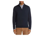 THE MENS STORE Mens Navy Mock Neck Classic Fit Quarter-Zip Merino Blend Pullover Sweater XXL