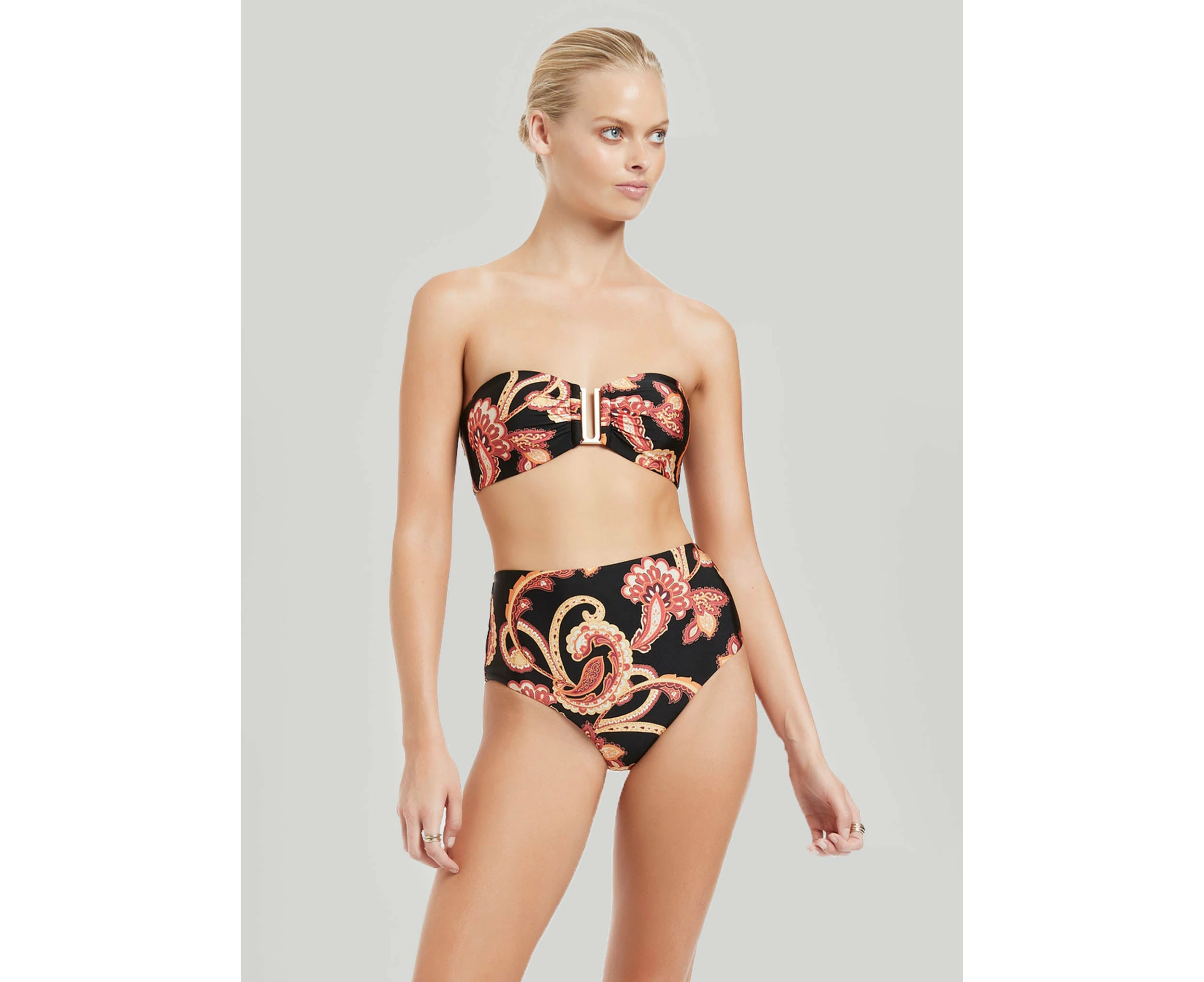 Jets: Silk Road Bandeau Bikini Top  Black