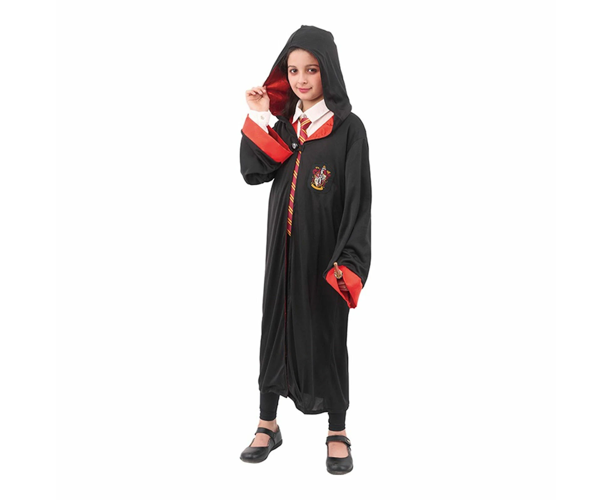 Red Hooded Wizard Cape Kids Costume