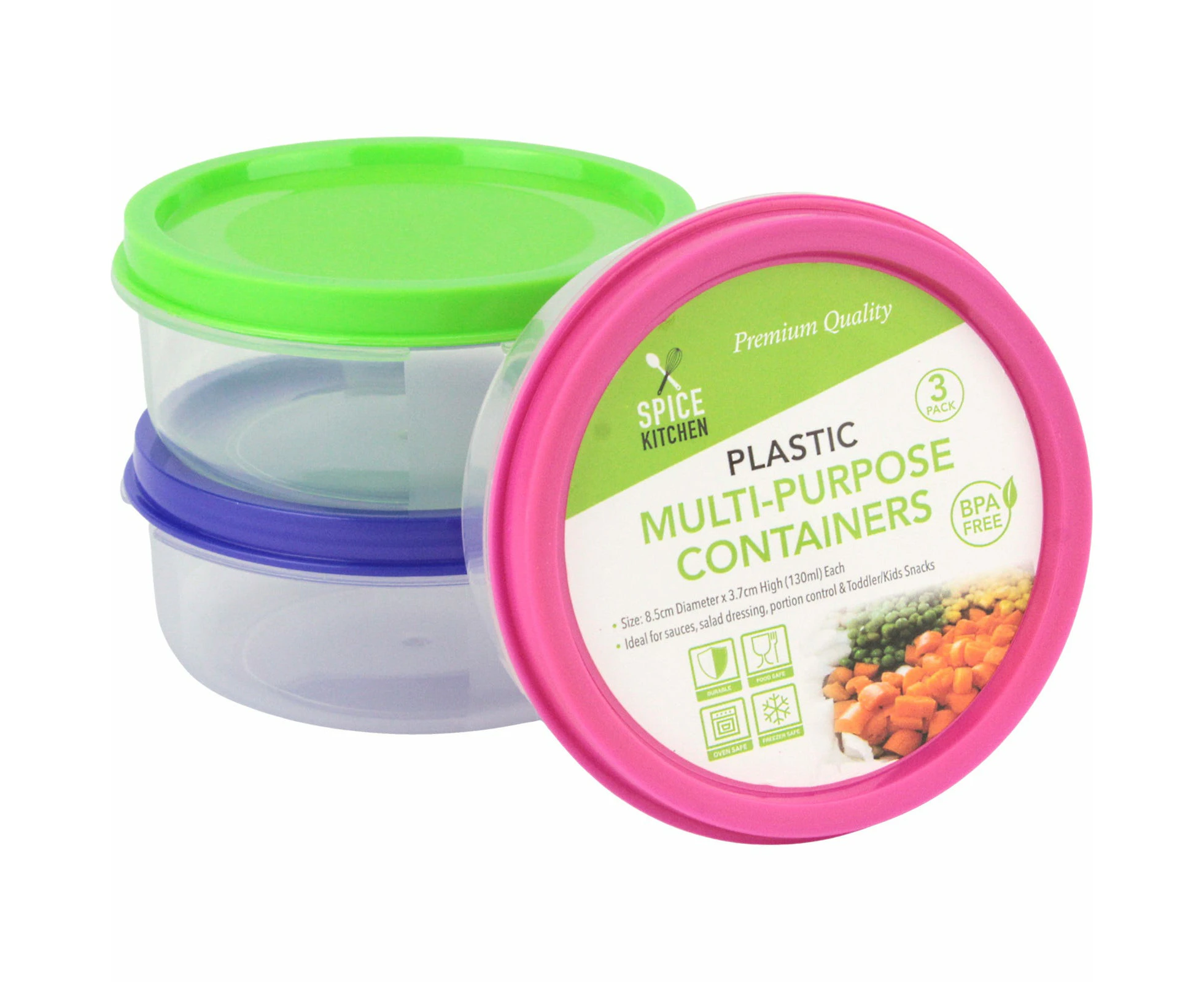 Round Multi-Purpose Containers (Pack of 3)