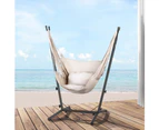 Gardeon Hammock Chair Outdoor Camping Hanging with Stand Cream