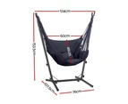 Gardeon Hammock Chair Outdoor Camping Hanging with Stand Grey