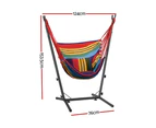 Gardeon Hammock Chair Outdoor Camping Hanging with Stand Rainbow