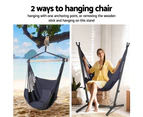 Gardeon Hammock Chair Outdoor Camping Hanging with Stand Grey