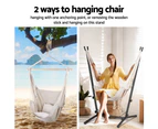 Gardeon Hammock Chair Outdoor Camping Hanging with Stand Cream