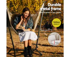 Gardeon Hammock Chair Outdoor Camping Hanging with Stand Cream