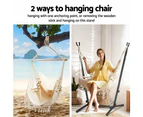 Gardeon Hammock Chair Outdoor Camping Hanging with Stand Cream