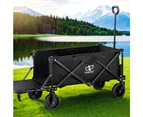 Gardeon Garden Cart with Opening Rear Black