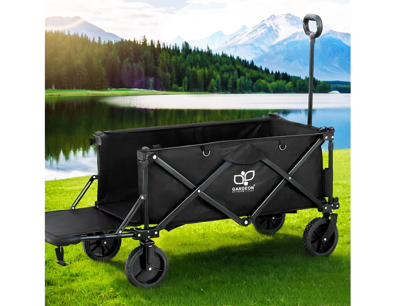 Gardeon Garden Cart with Opening Rear Black