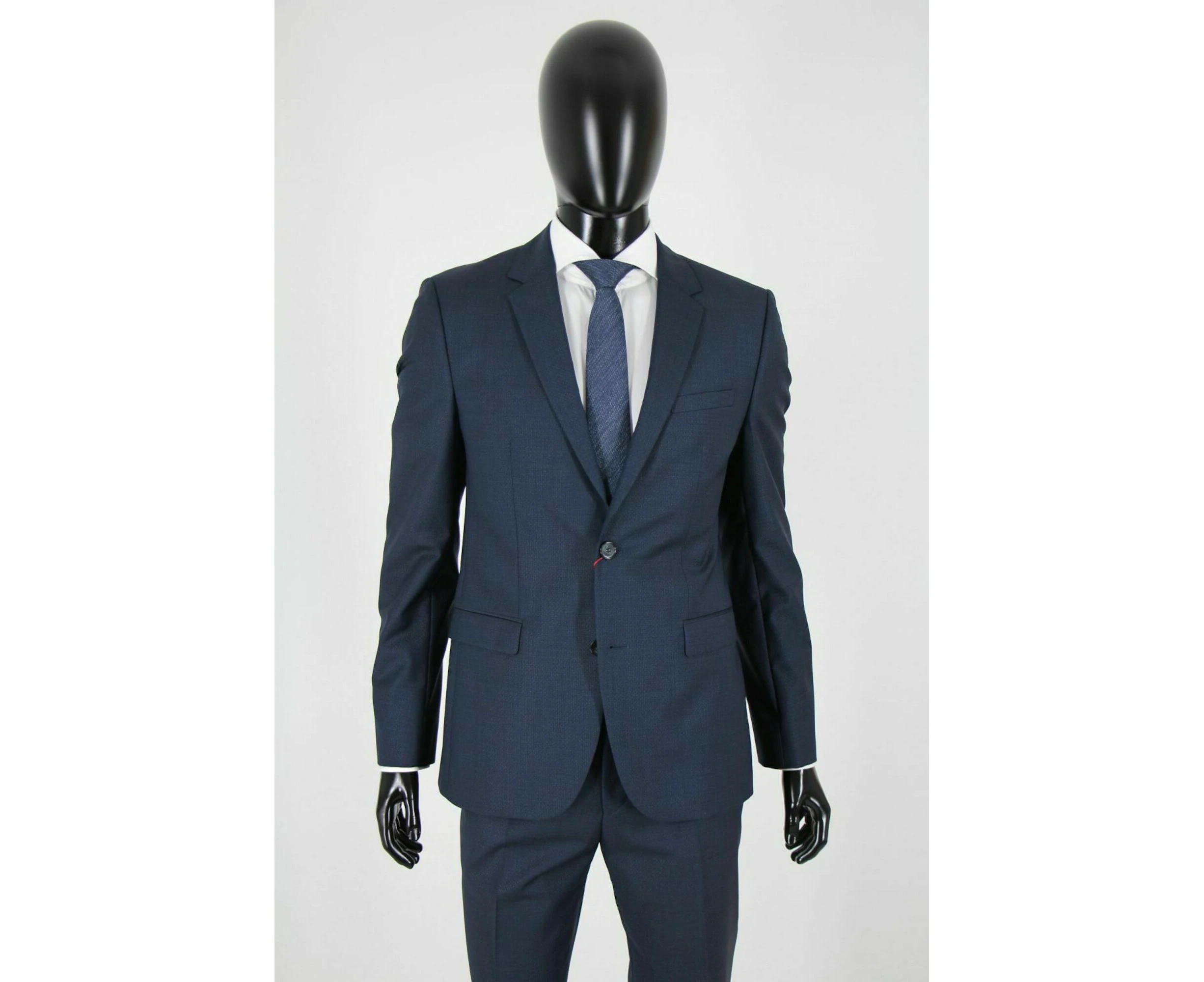 HUGO BOSS Mens Blue Single Breasted, Extra Slim Fit Wool Blend Suit Separate Blazer Jacket 38 SHORT